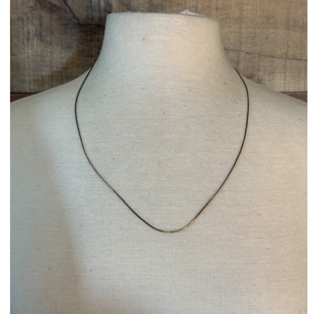 Vintage Gold Tone Delicate Snake Chain Necklace 23 Inch Minimalist